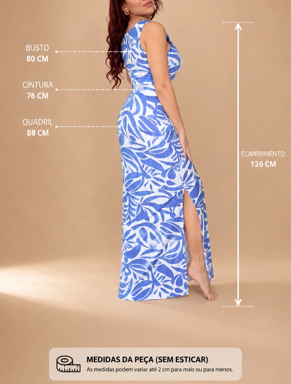 Vestido Flor-de-Seda Azul