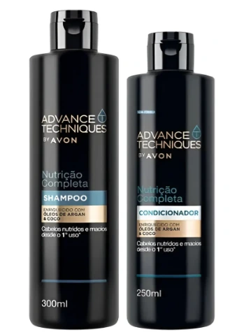Combo Advance Tecniques Nutrição Completa – Avon Shampoo 250 ml e Condicionador 300 ml